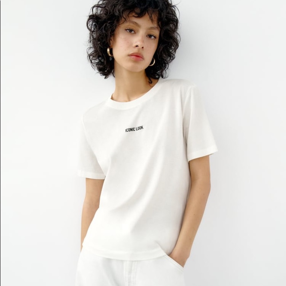 Zara “Iconic Look” Text T-Shirt